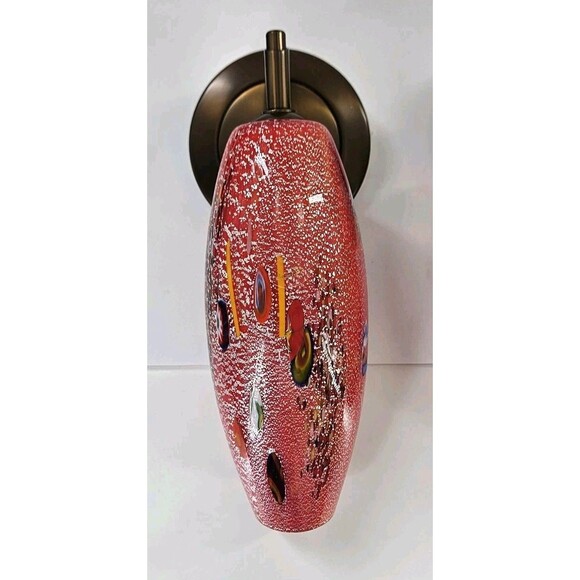 Genuine Hand Blown Lavai Art Glass Lamp Sconce Murano 4 Available Red + Multi - Picture 7 of 16